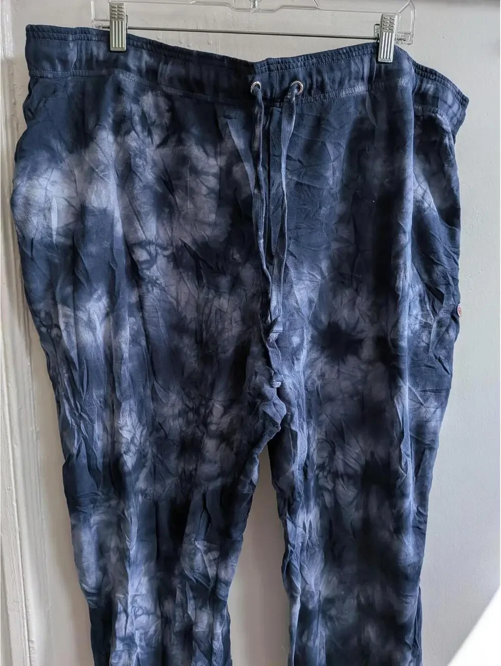 Feejays Pants Mens 2XL Blue Tie Dye Fleece Footed Lounge Sweatpants Winter
